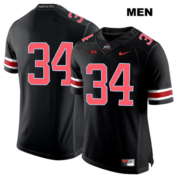 Ohio State Buckeyes Men's Mitch Rossi #34 Red Number Black Authentic Nike No Name College NCAA Stitched Football Jersey BU19B53NN